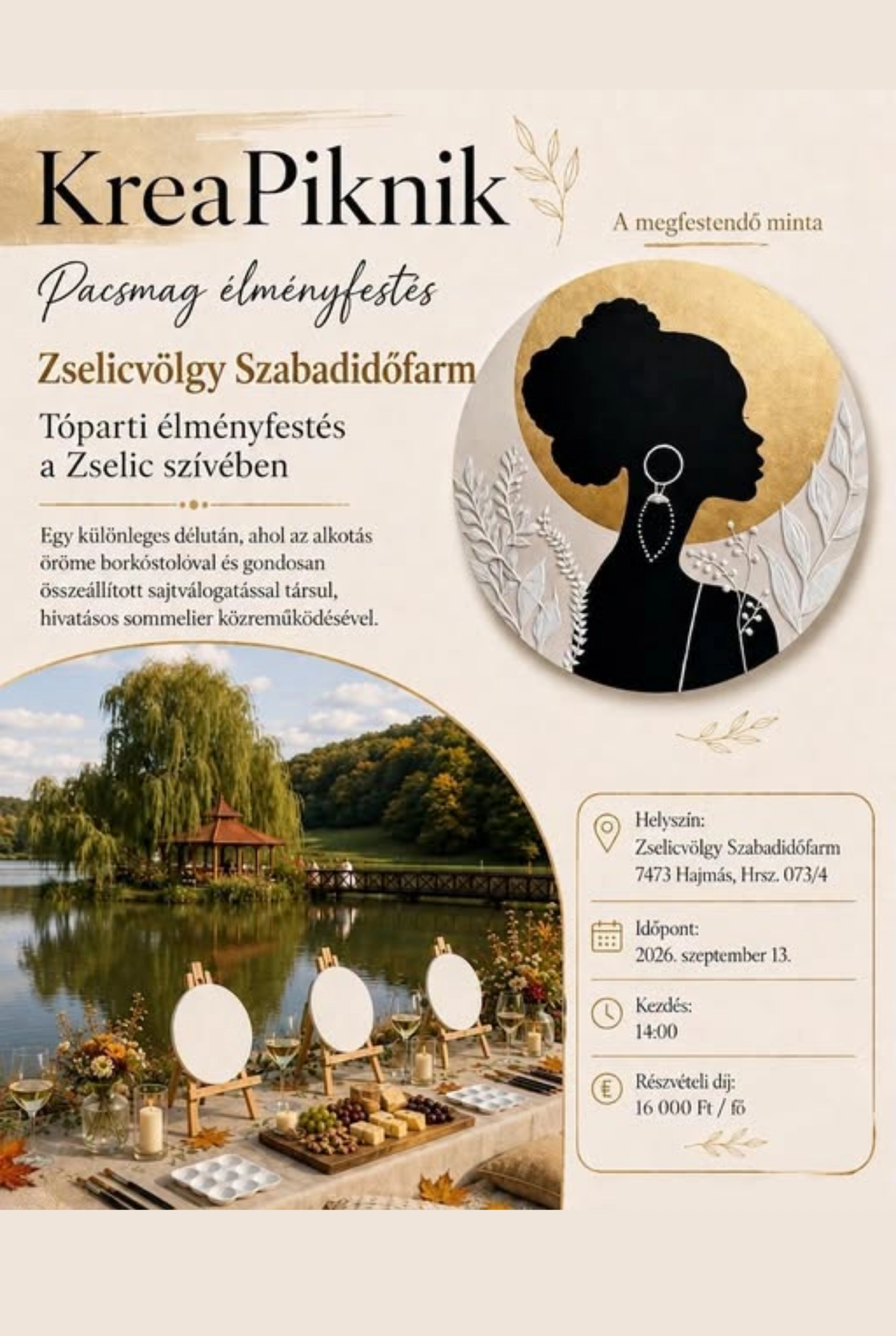 Zselici KreaPiknik – festés és borkóstoló a Zselicvölgy Szabadidőfarmon esemény poszter