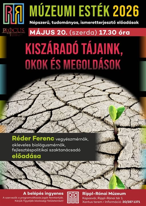 Múzeumi Esték 2026 – Kiszáradó tájaink, okok és megoldások esemény poszter