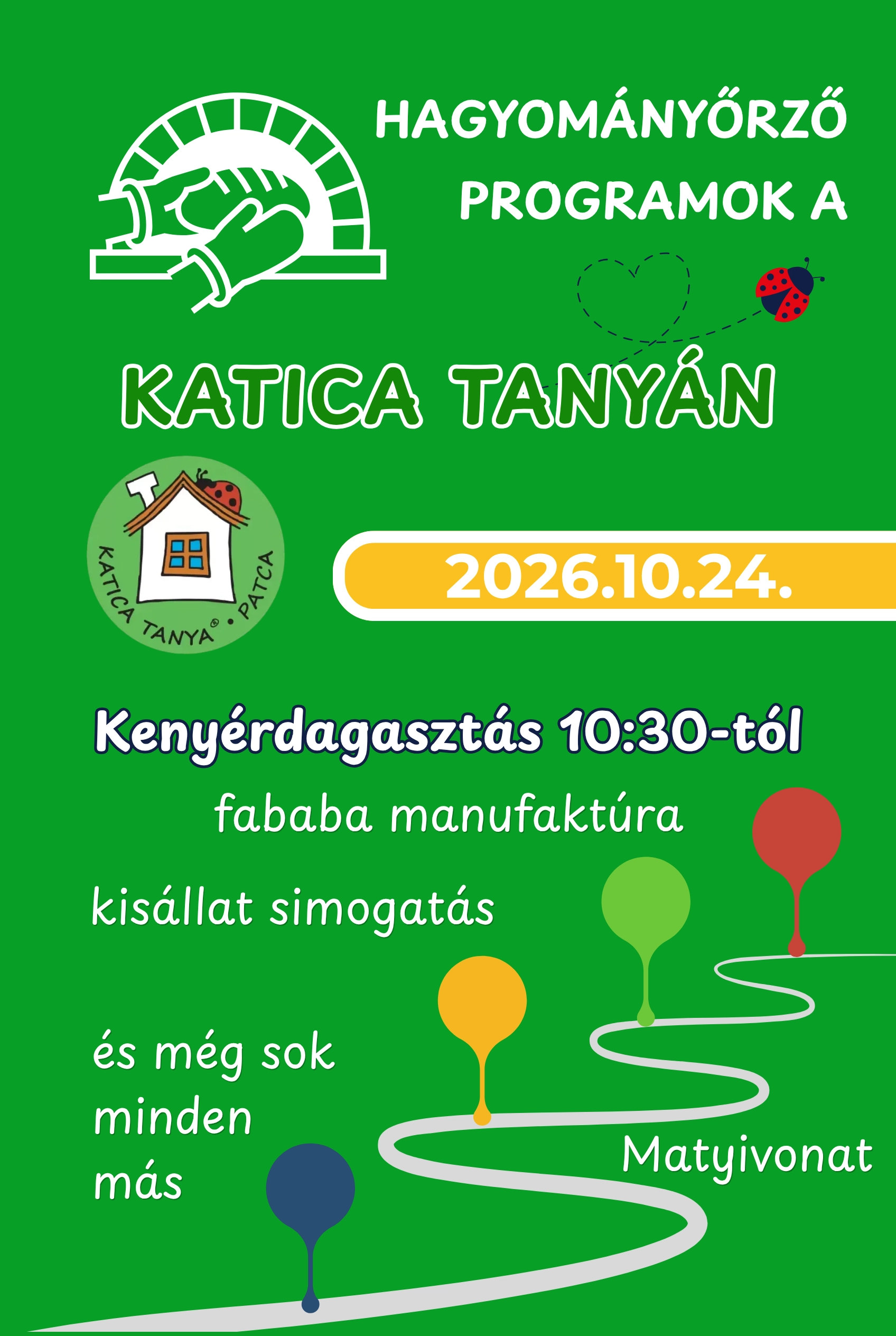 Kemencés kenyér és esti hajítógép – októberi szombatok a Katica Tanyán esemény poszter