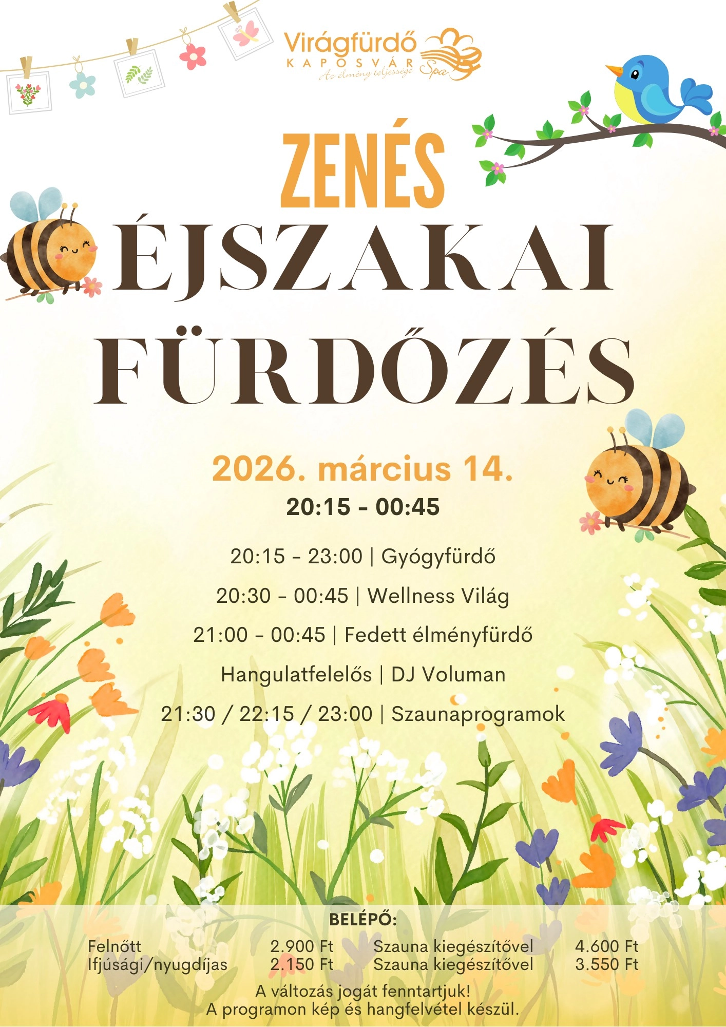 Zenés Éjszakai Fürdőzés esemény poszter