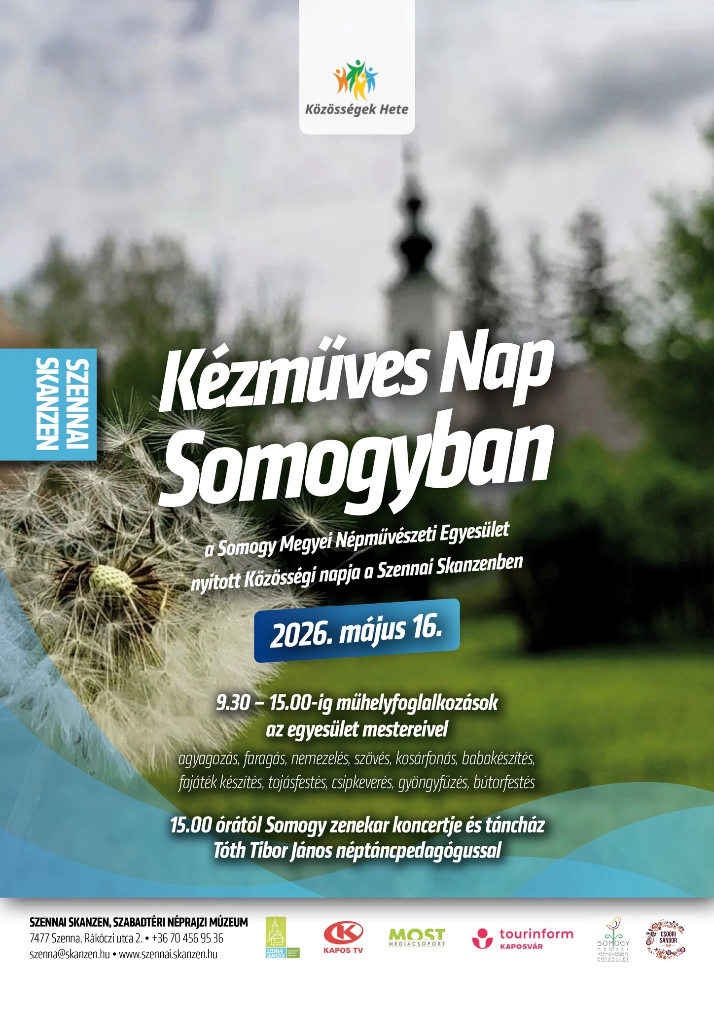 Kézműves Nap Somogyban – Közösségek Hete a Szennai Skanzenben esemény poszter