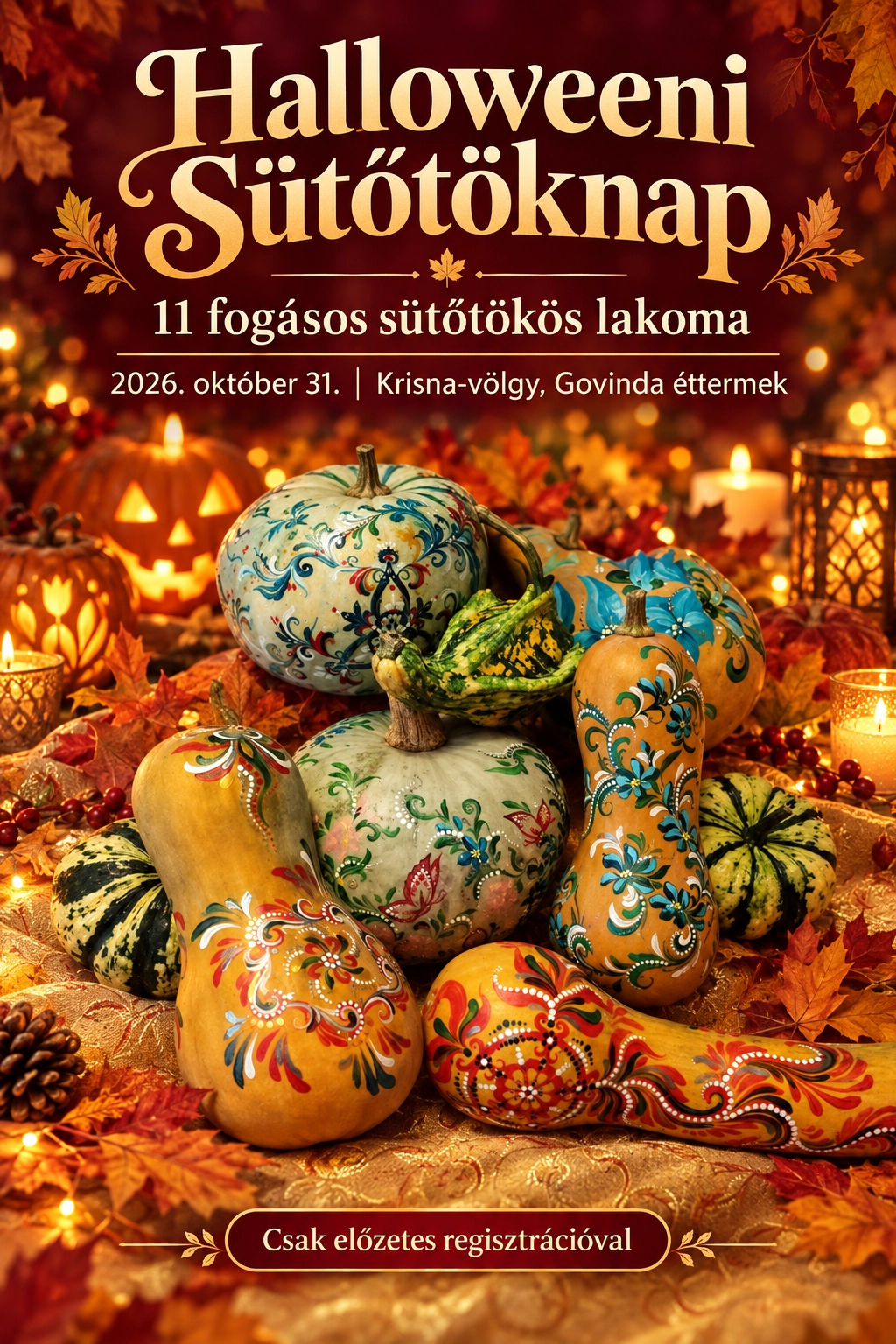 Halloweeni Sütőtöknap – 11 fogásos sütőtökös lakoma a Krisna-völgyben esemény poszter