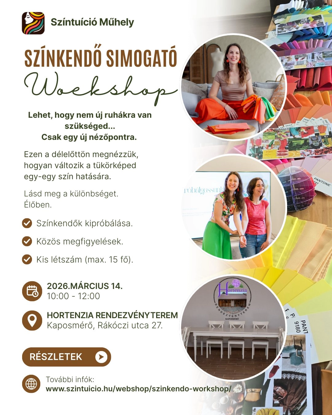 SZÍNKENDŐ SIMOGATÓ Workshop esemény poszter
