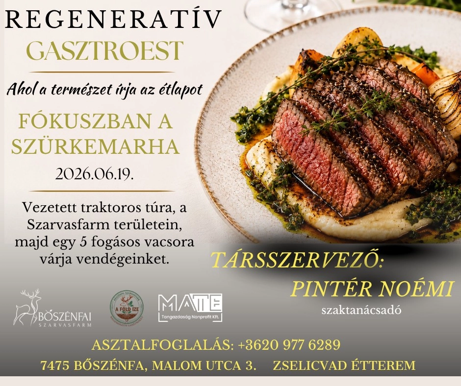 Regeneratív Gasztroest a Bőszénfai Szarvasfarmon – A legelő csapatok nyomában esemény poszter