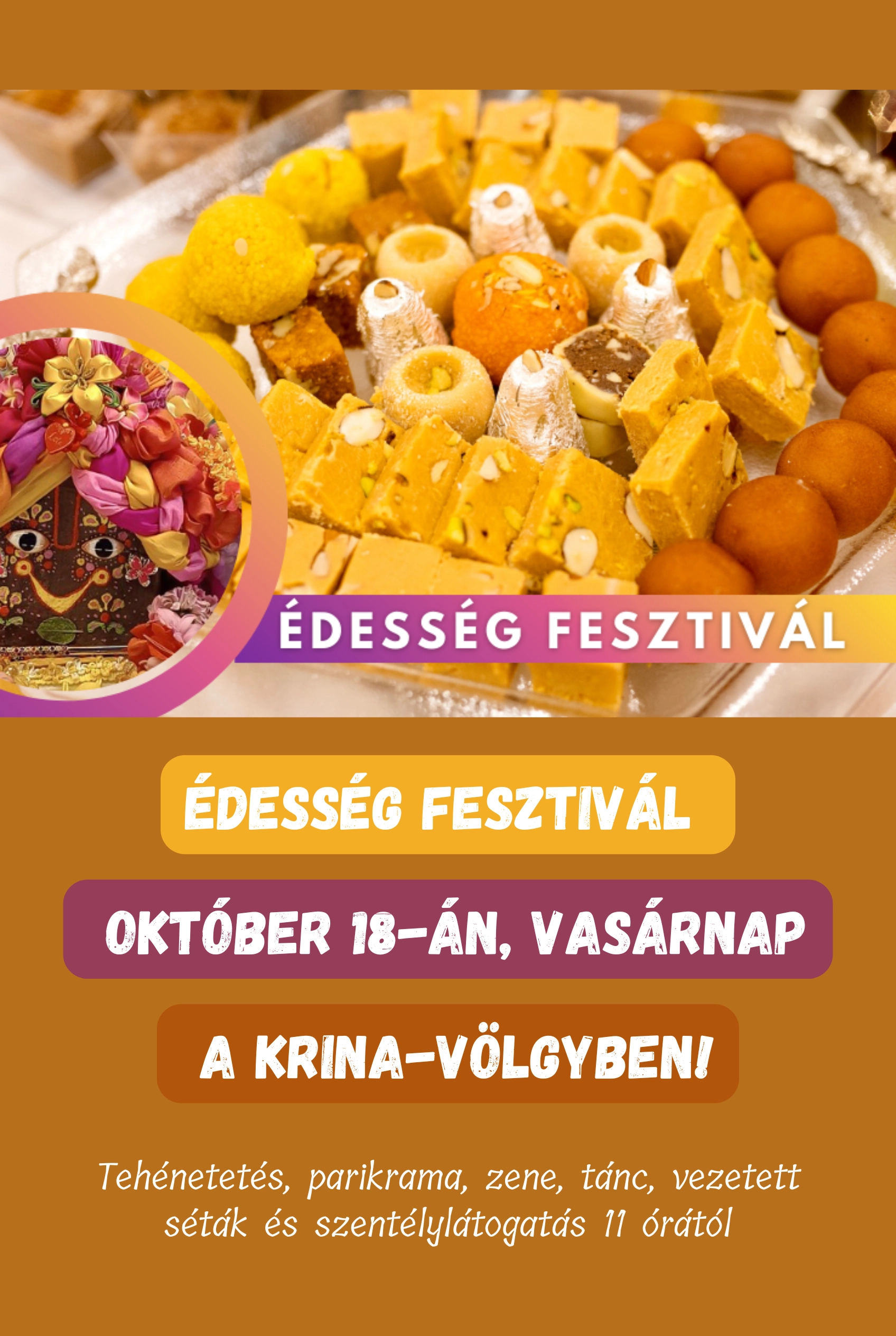 Édesség Fesztivál – Govardhana-puja Krisna-völgyben esemény poszter