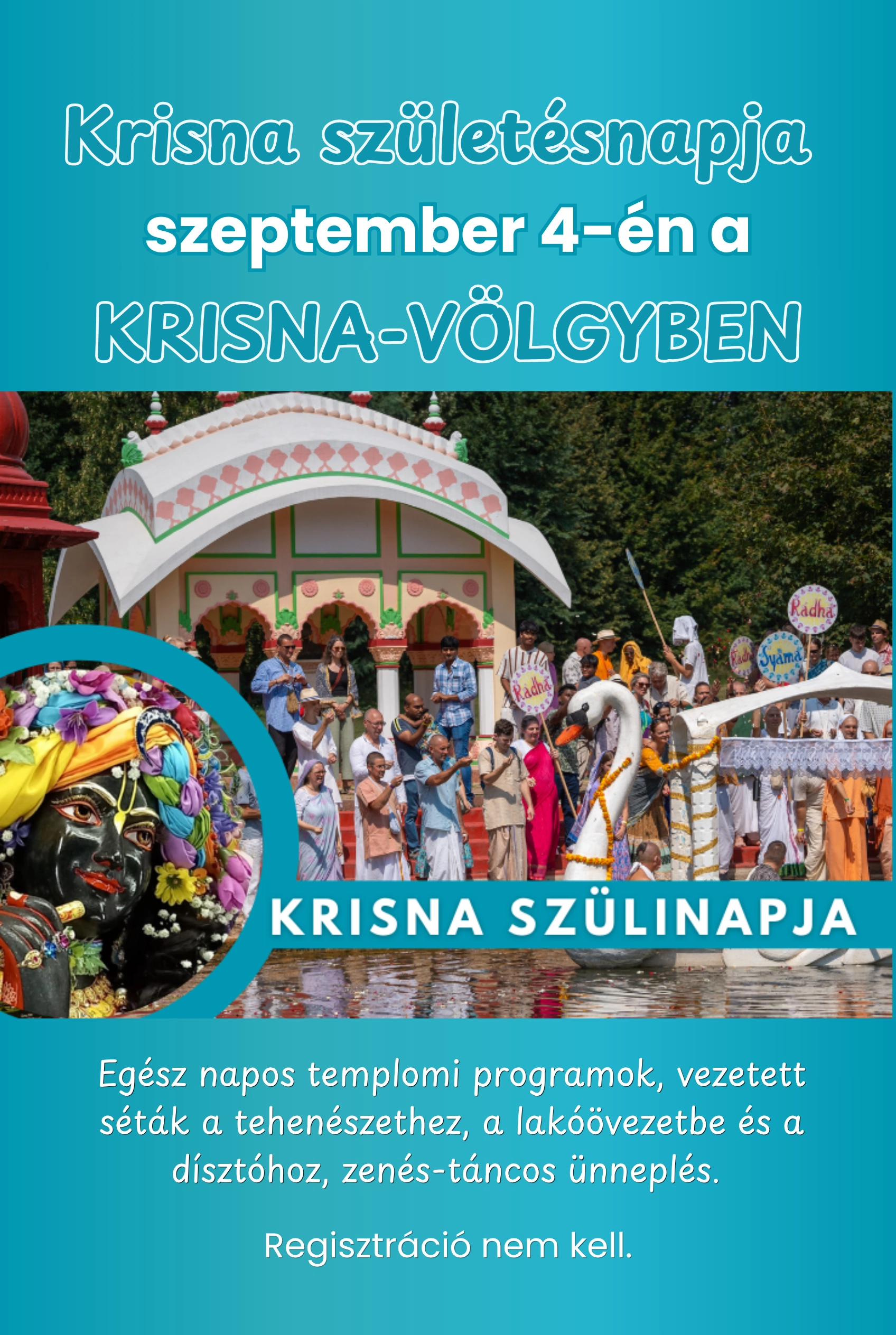 Krisna születésnapja (Janmástamí) – Ünnepi nap Krisna-völgyben esemény poszter