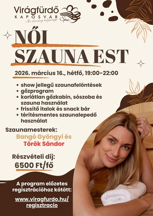 Női szauna est esemény poszter