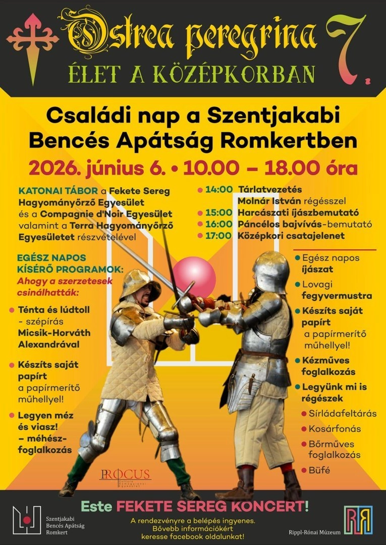 Ostrea Peregrina 7. – Élet a középkorban a Szentjakabi Romkertben esemény poszter